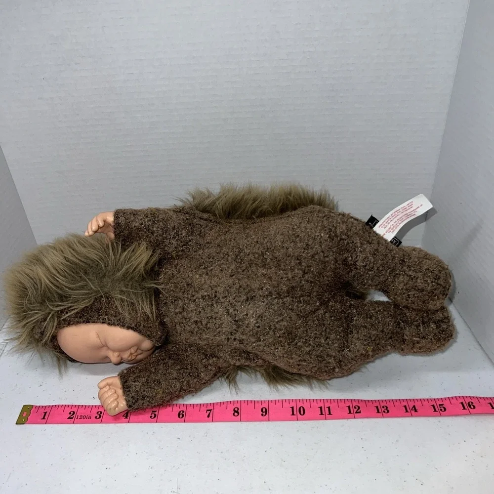 Vintage Anne Geddes Hedgehog Sleeping Baby Doll Plush 16